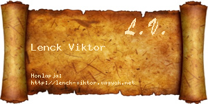 Lenck Viktor névjegykártya